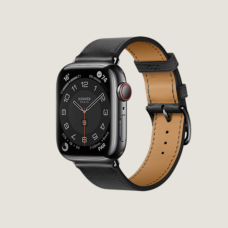 Series 8太空黑表盘& Apple Watch Hermès 41毫米单圈表带| Hermès